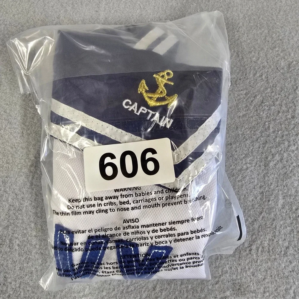 Navy Captain Sailor Pet Costume Small‎ Dog Cat Nautical Outfit Blue White 606